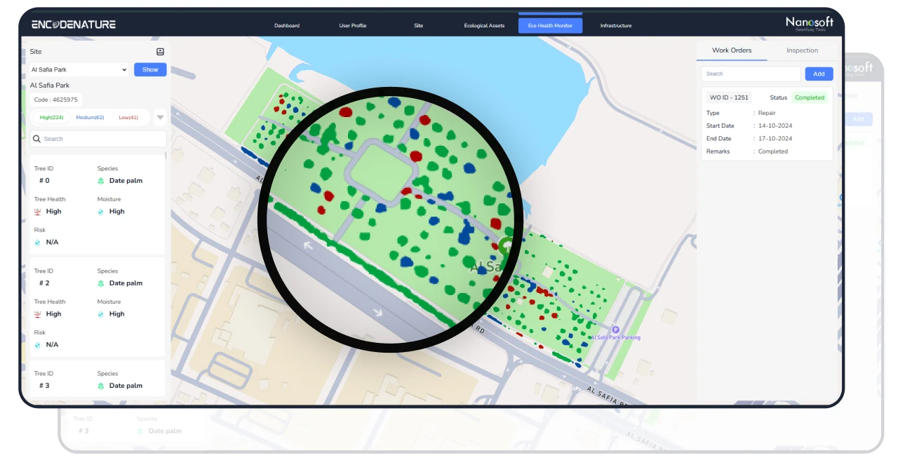 Tree carbon mapping and resource monitoring using SmartFM AI platform