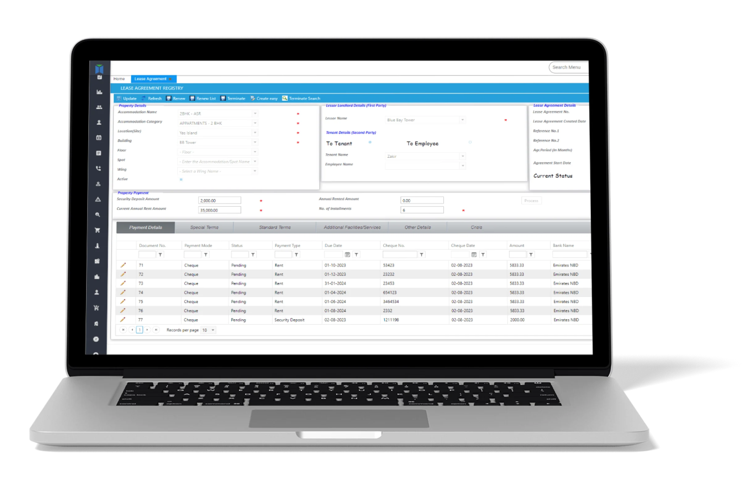 Property360 real estate management dashboard for tracking tenants, leases and property operations