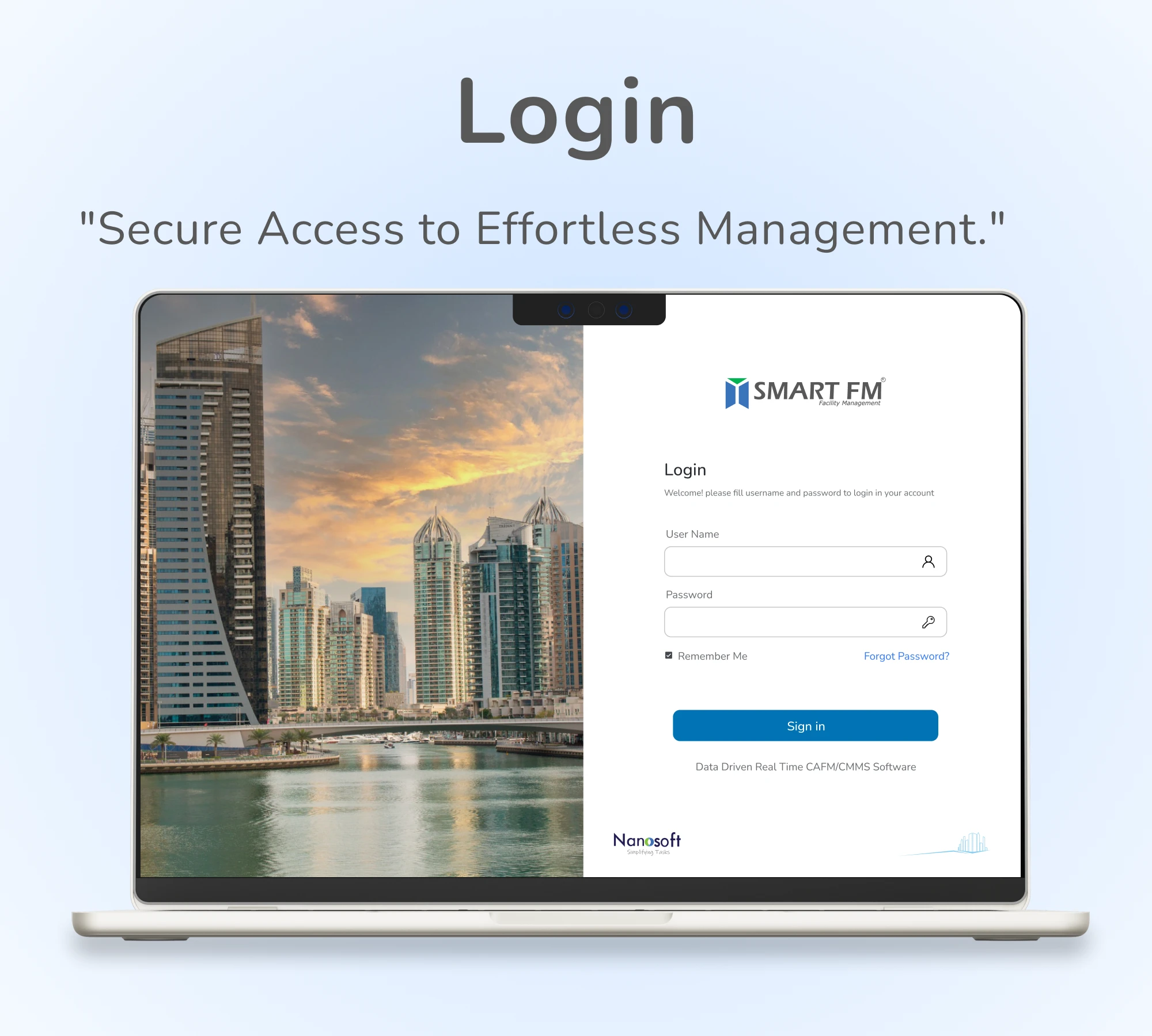 SmartFM Lite CAFM dashboard for facility maintenance management and work order tracking