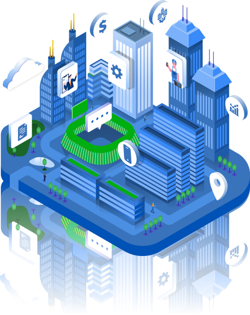 SmartFM CAFM CMMS facility management software platform illustration
