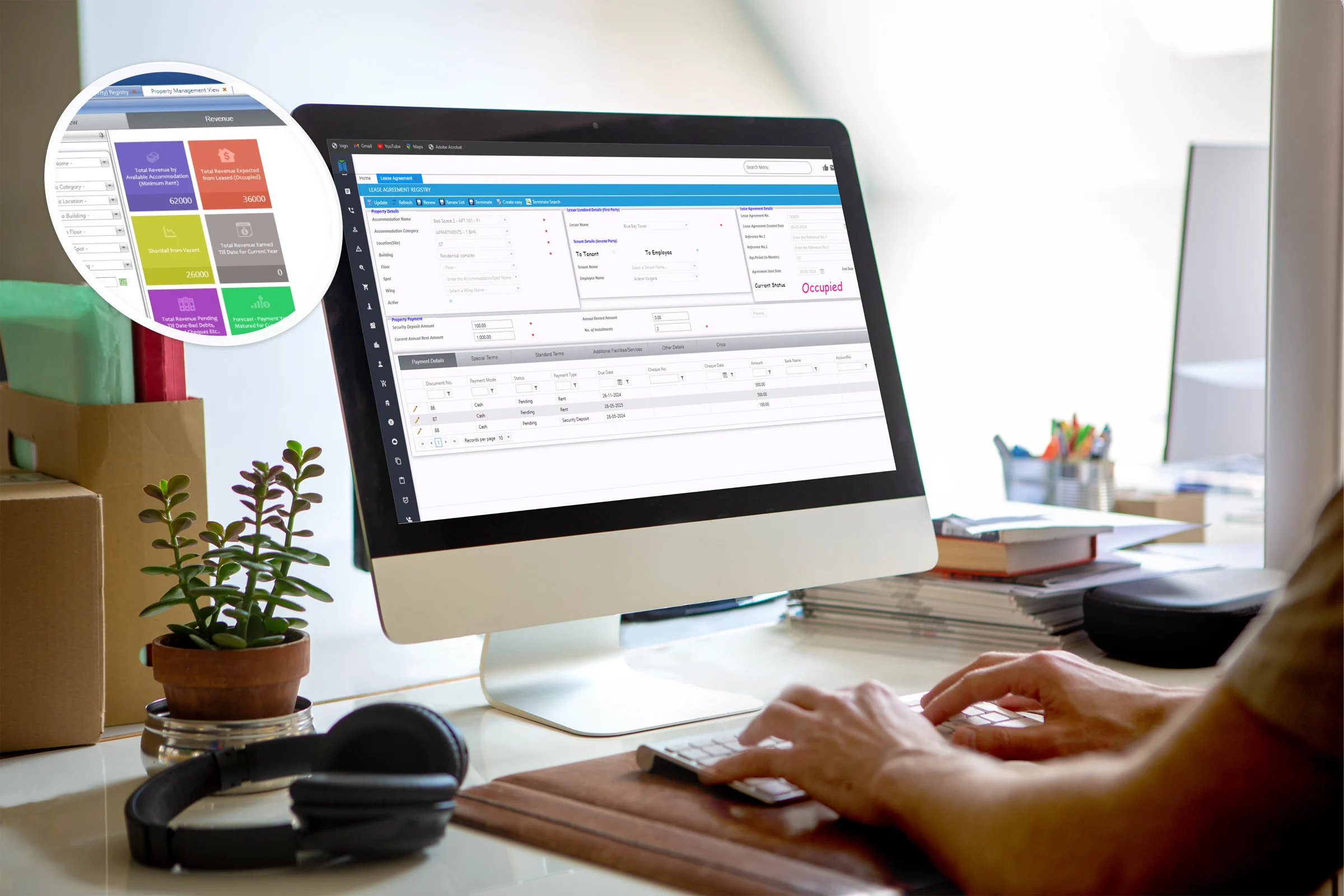 Property 360 real estate management ERP for tracking tenants contracts payments and properties