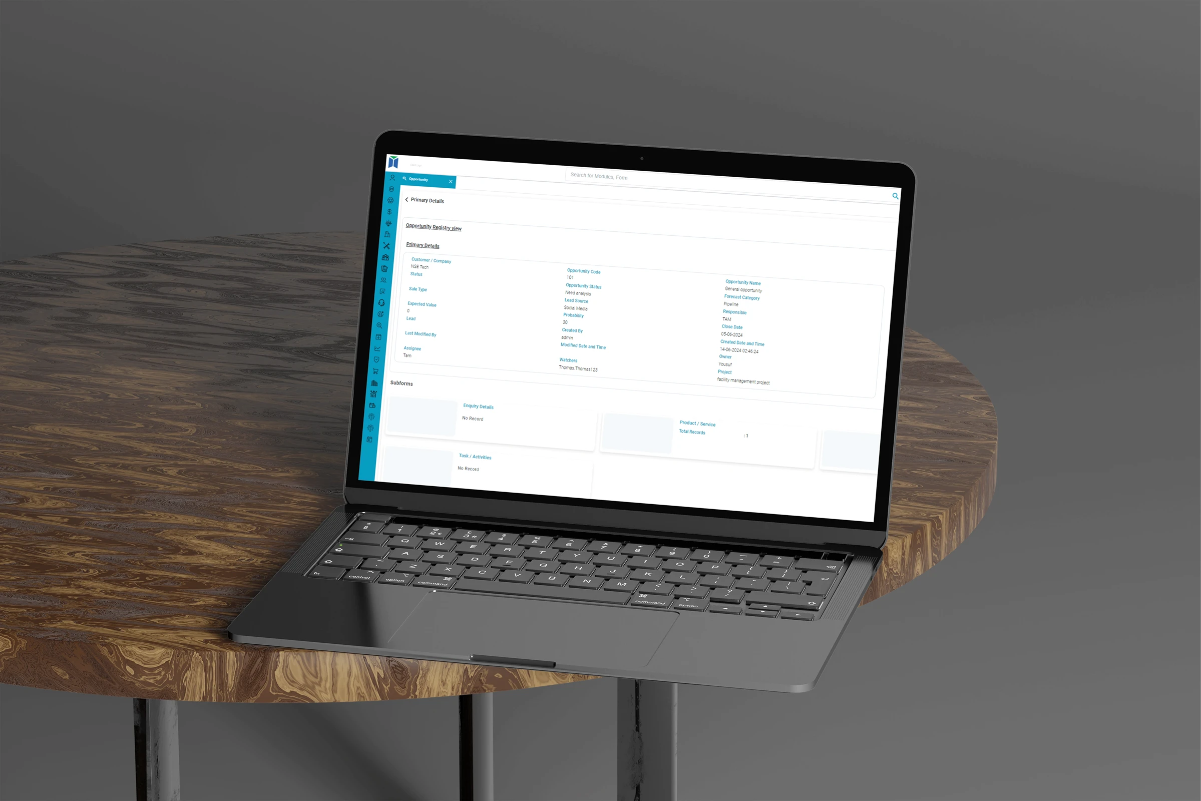 SmartFM sales management module for lead tracking estimation quotation and deal closure